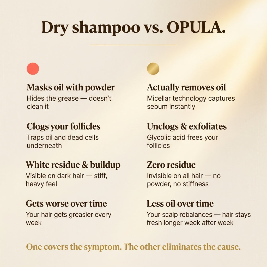 Opula - The Hair Reset. Fresh now. Less greasy over time.